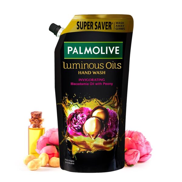Palmolive Luminous Oils Invigorating Liquid Hand Wash Refill 750ml, with Macadamia Oil and Peony Extracts, Handwash Refill Pack