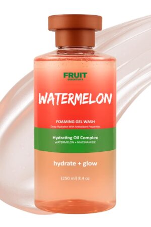 Fruit Essentials Watermelon Foaming Gel Wash | Hydrating Oil Complex with Watermelon & Niacinamide | Deep Hydration & Antioxidant Properties | 250ml (Pack Of 1)