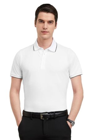Symbol Premium Men's Cotton Stretch Solid Polo T-Shirt (Regular Fit | Pique Knit)