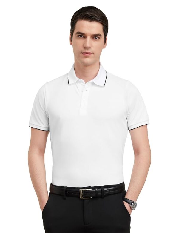 Symbol Premium Men's Cotton Stretch Solid Polo T-Shirt (Regular Fit | Pique Knit)