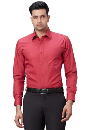 Raymond Slim Fit Pure Cotton Solid Pattern Semi Cut Away Collar Formal Shirt