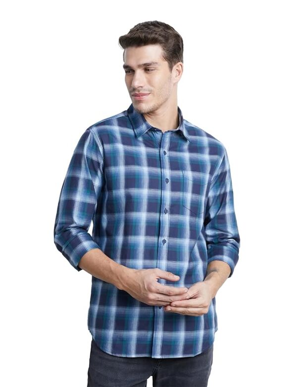 Symbol Premium Men's Stylish Checkered Shirt-Regular Fit | Full Sleeve | Pure Cotton | Smart Casual Wear (Available in Plus Size)