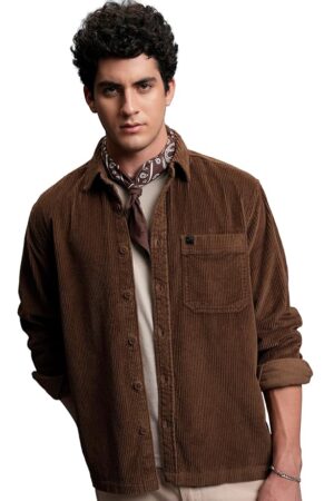 Locomotive Men's Solid Relaxed Fit Shirt